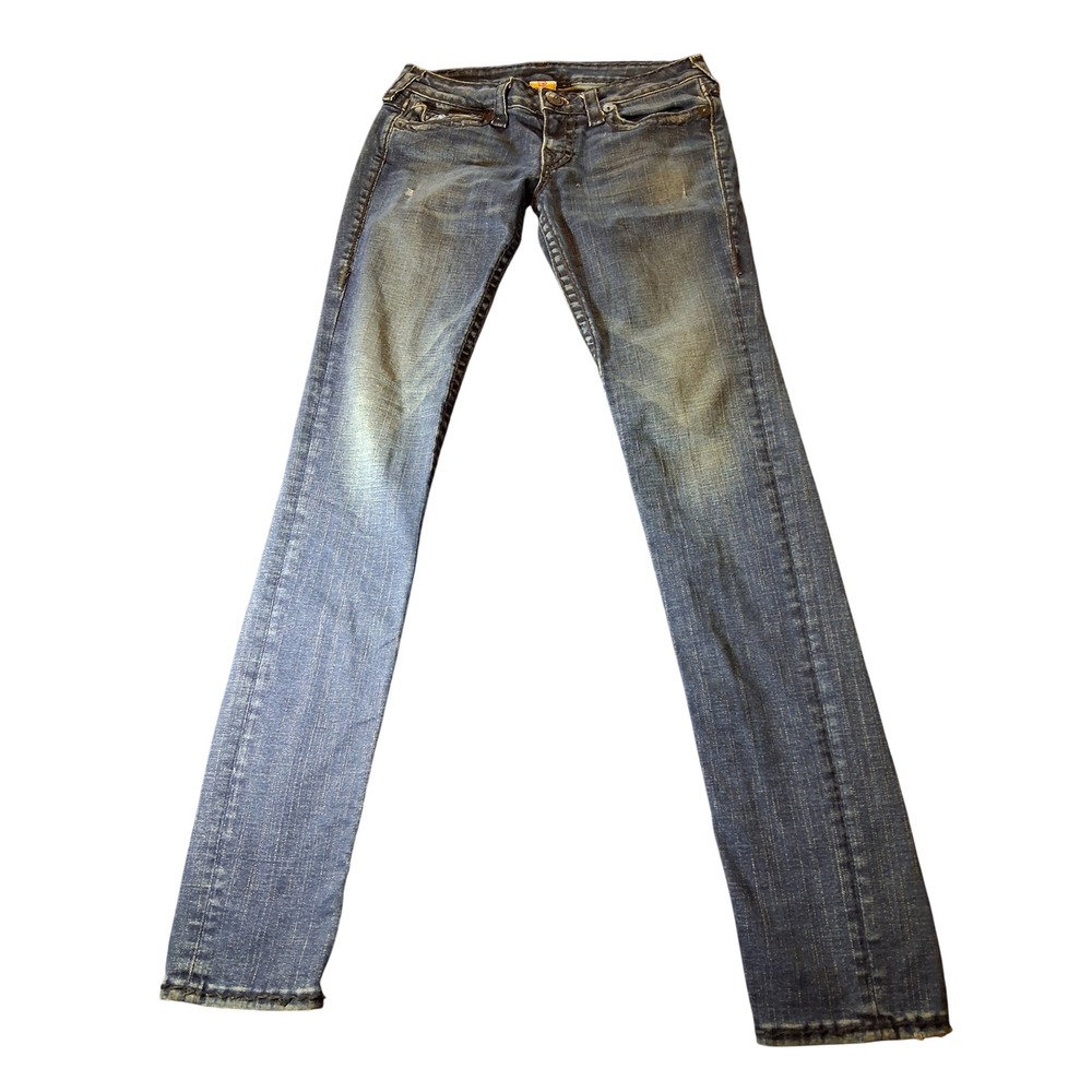 True Religion Jullie Super T Mens Blue Straight Leg Jeans Size 30 Made in USA